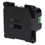 C-line usb laadcontactdoos met usb-a en usb-c - ece r10 - zwart - zonder verkoopverpakking - afbeelding 1