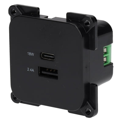 C-line usb laadcontactdoos met usb-a en usb-c - ece r10 - zwart - zonder verkoopverpakking