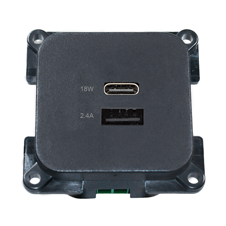 C-line usb laadcontactdoos met usb-a en usb-c - ece r10 - antraciet