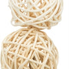 Trixie 3 rotan ballen met bel aan touw naturel