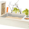 Trixie voederstation met voerbak waterbak hooiruif hout naturel