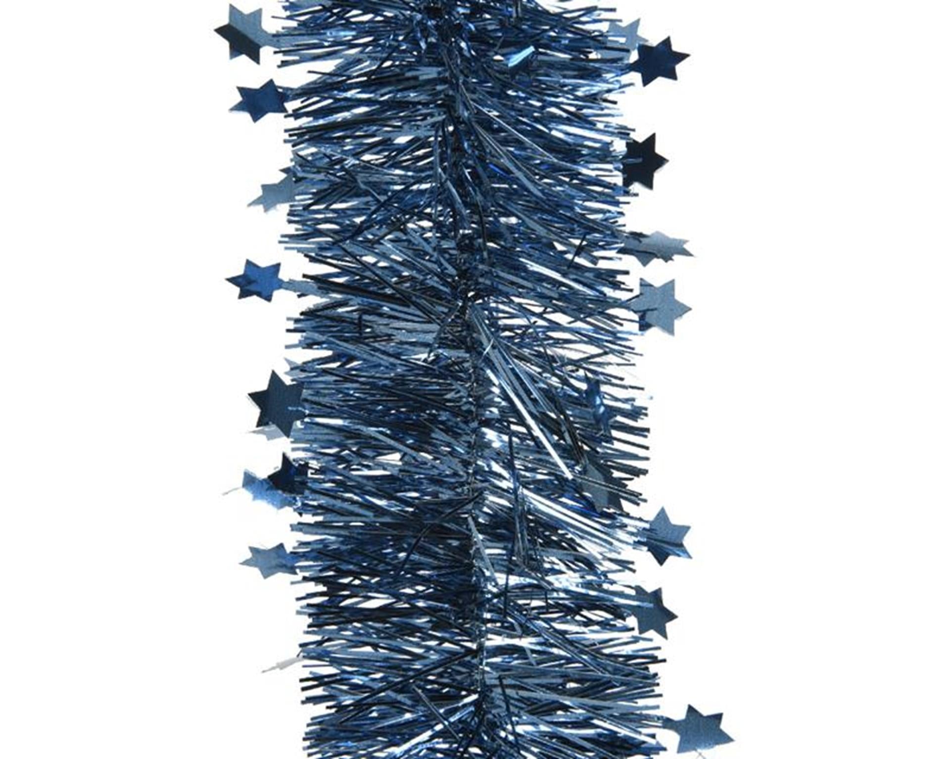 Decoris lametta guirlande ster l270cm nachtblauw