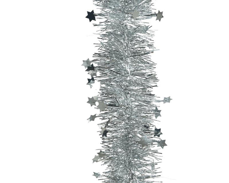 Decoris lametta guirlande ster l270cm zilver