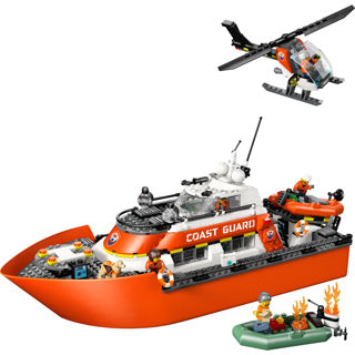 Lego city 60504 kustwacht reddingsboot met helikopter