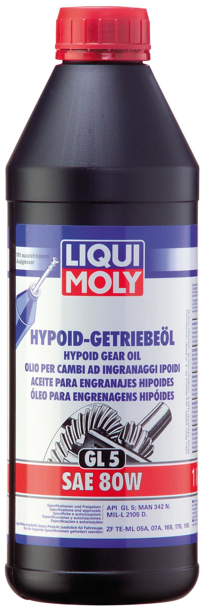 Liqui moly transmissieolie gl 5 hypoid gear oil sae80w lm gl5 1ltr.