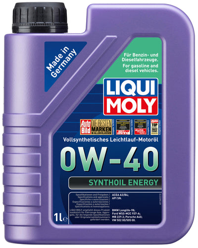 Liqui moly motoröl synthoil energy motoroel synthoil energy lm 0w-40 1 liter