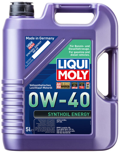 Liqui moly motoröl synthoil energy motoroel synthoil energy lm 0w-40 5 liter
