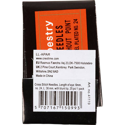 Creativ company borduurnaalden 36mm lengte oog 6mm afm. 24 - 25st.