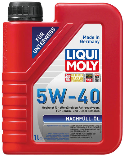 Liqui moly motoröl nachfüllöl refill oil 5w40 1 ltr.