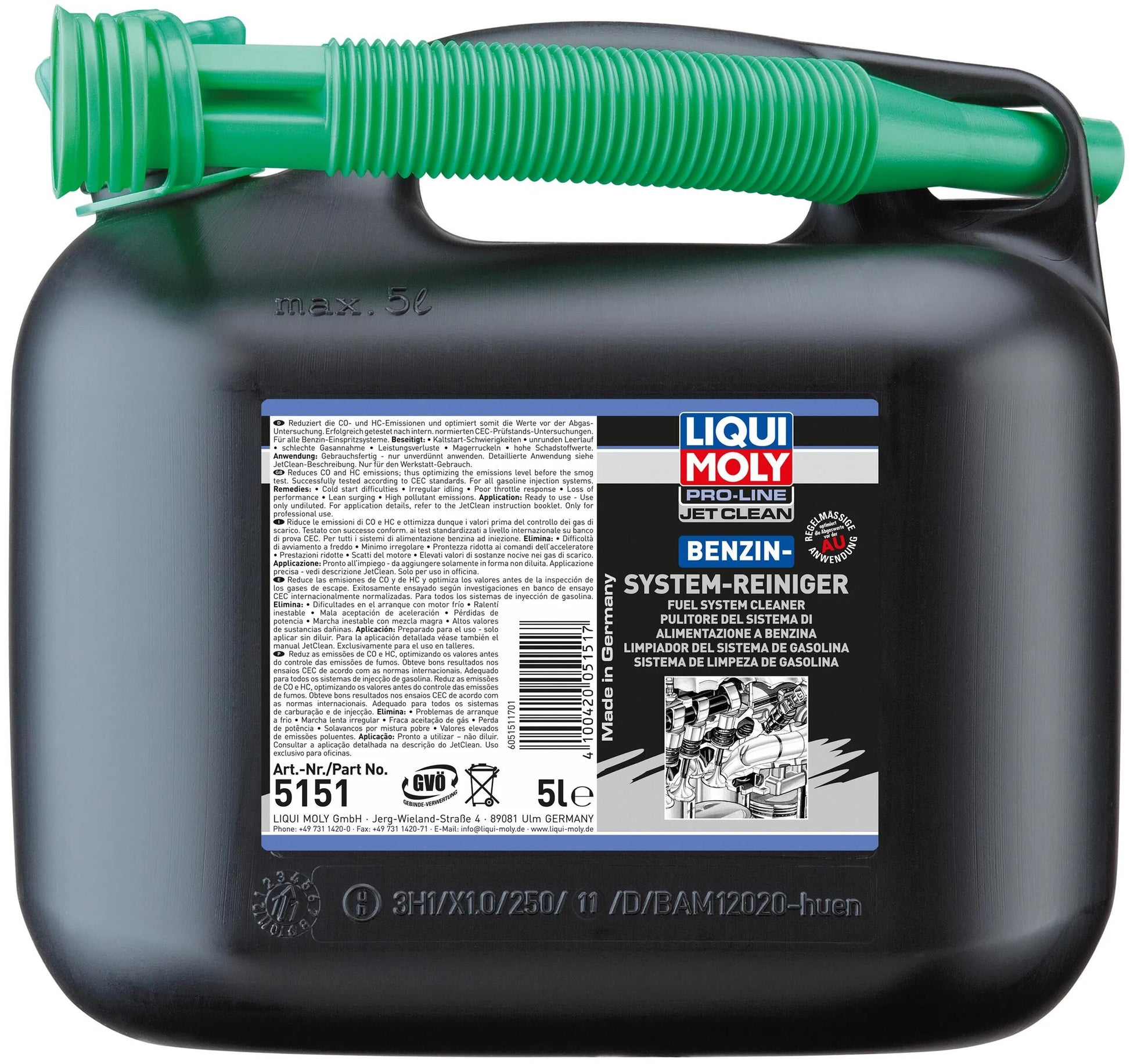 Liqui moly spezialreiniger jetclean benzin-systemreiniger gasoline system cleaner jetclean