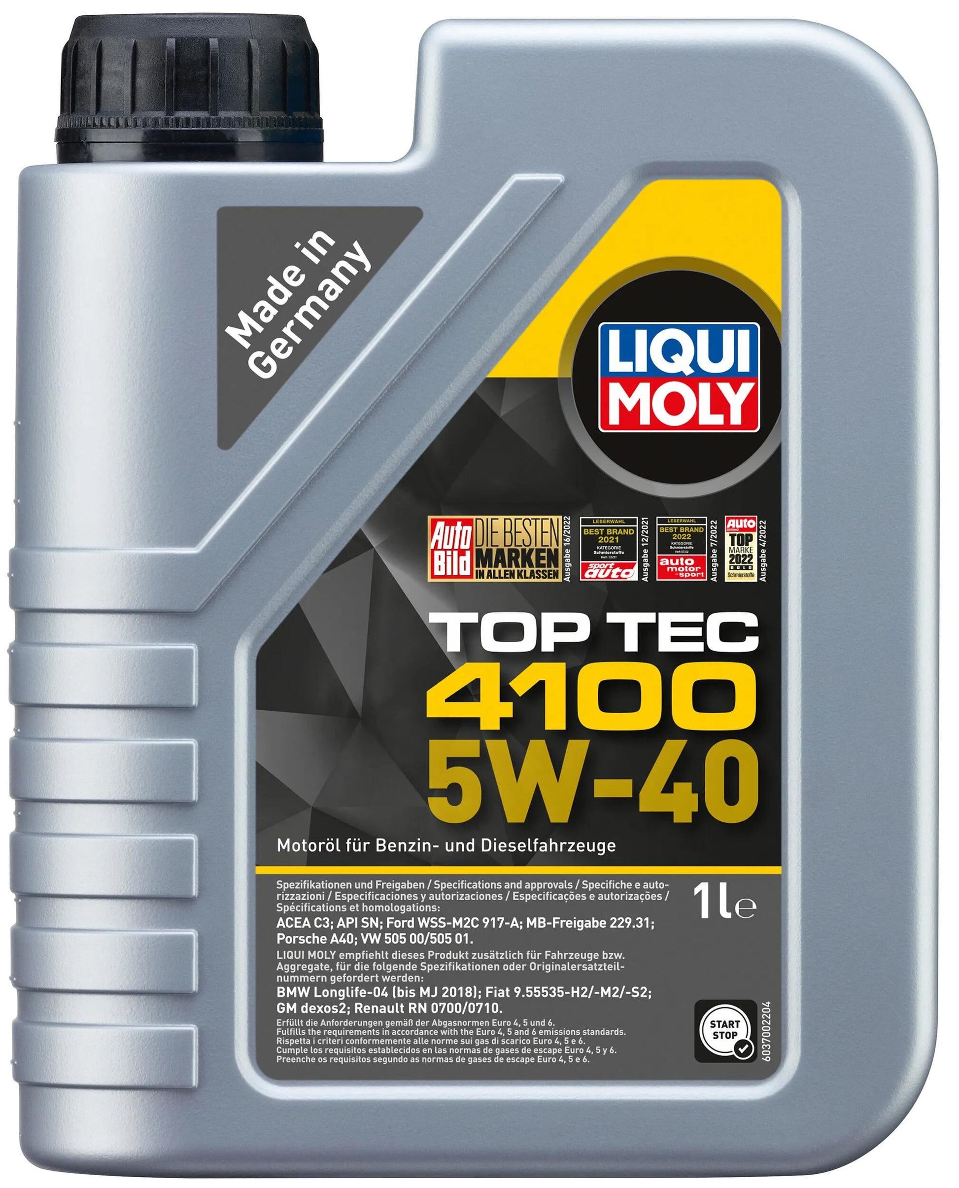 Liqui moly motorolie top tec 4100 top tec 5w-40 1 ltr.
