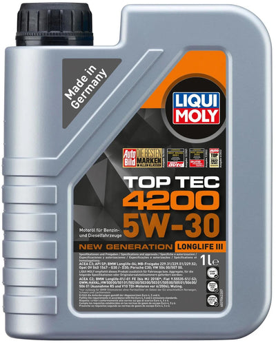 Liqui moly motorolie top tec 4200 new generation top tech 4200 5w-30 1l motor oil