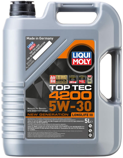 Liqui moly motoröl top tec 4200 new generation top tech 4200 5w-30 5l motoroil