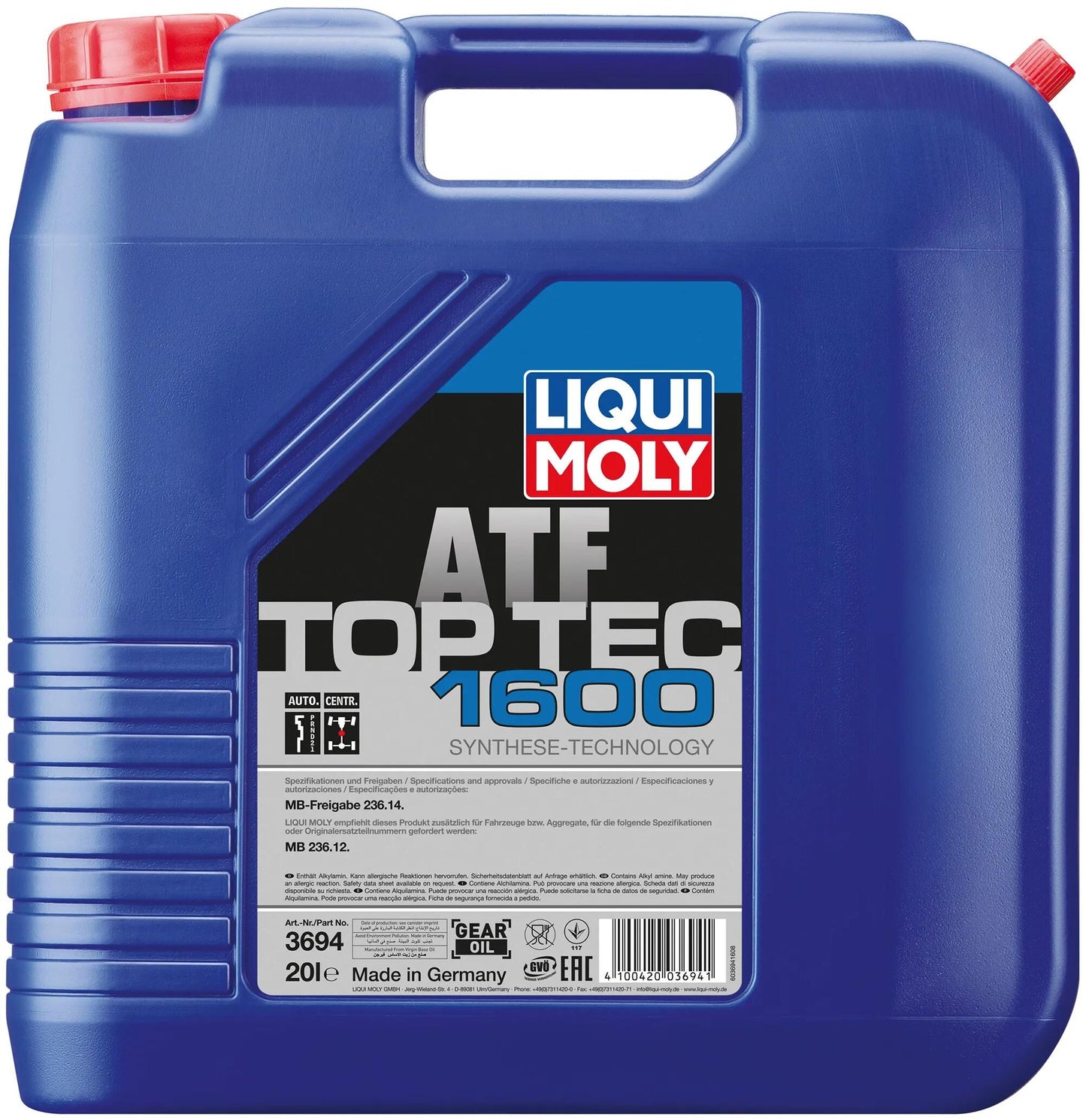 Liqui moly getriebeöl top tec atf 1600 top tec atf 1600 kanister 20l