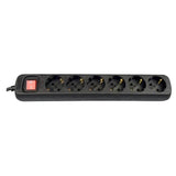 Stekkerdoos met ruimte voor 6 stekkers, snoerlengte 1,5 meter met randaarde 3x1,5mm2 zwart - afbeelding 2