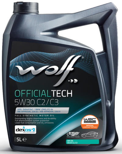 Wolf motoröl officialtech c2 c3 motoroil 5w30 5l officialtech c2 c3