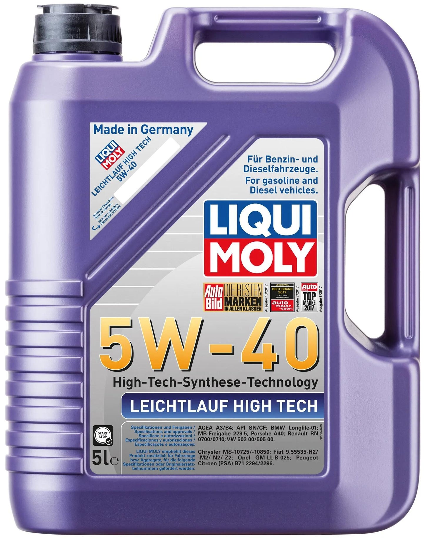 Liqui moly motorolie leichtlauf high tech leichtl. high tech 5w40 lm 5 ltr.