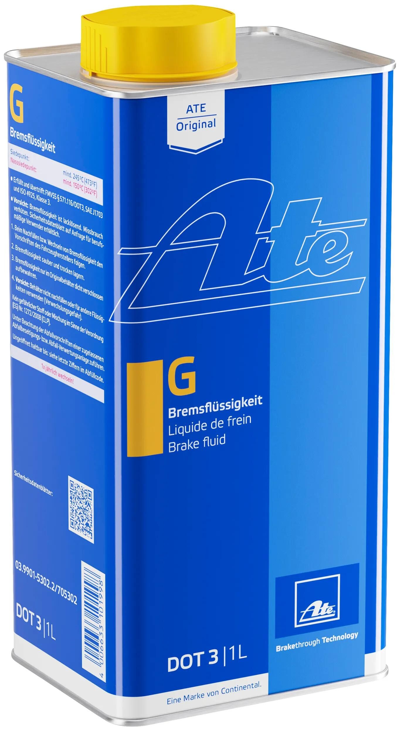 Ate remvloeistof original brake fluid dot3 b 1l paints blue
