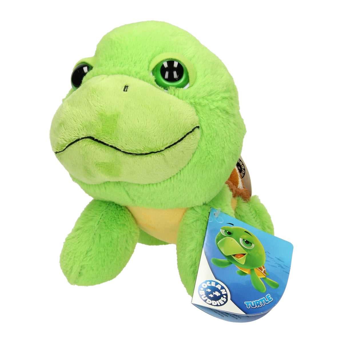 Knuffel big head pluche schildpad, 21cm