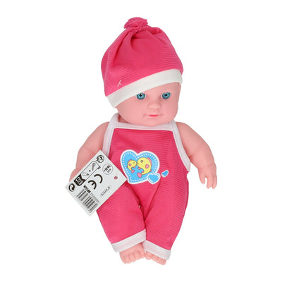 Babypop met rompertje hart en muts
