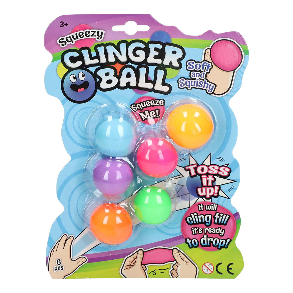 Squeeze bal sticky wall, 6st