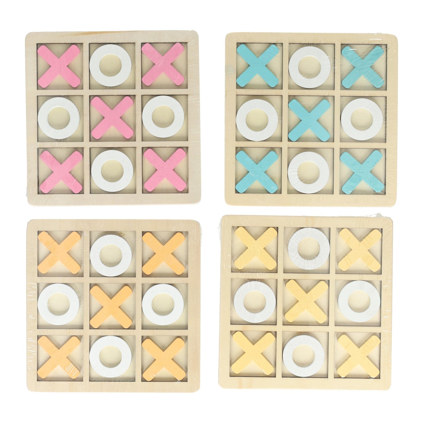 Houten boter, kaas en eieren spel - 14x14cm