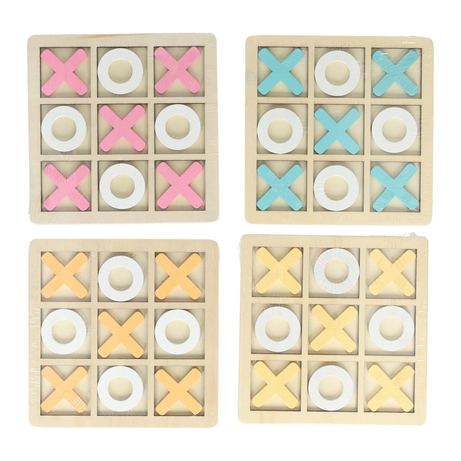 Houten boter, kaas en eieren spel - 14x14cm