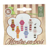 Houten horloge bloem