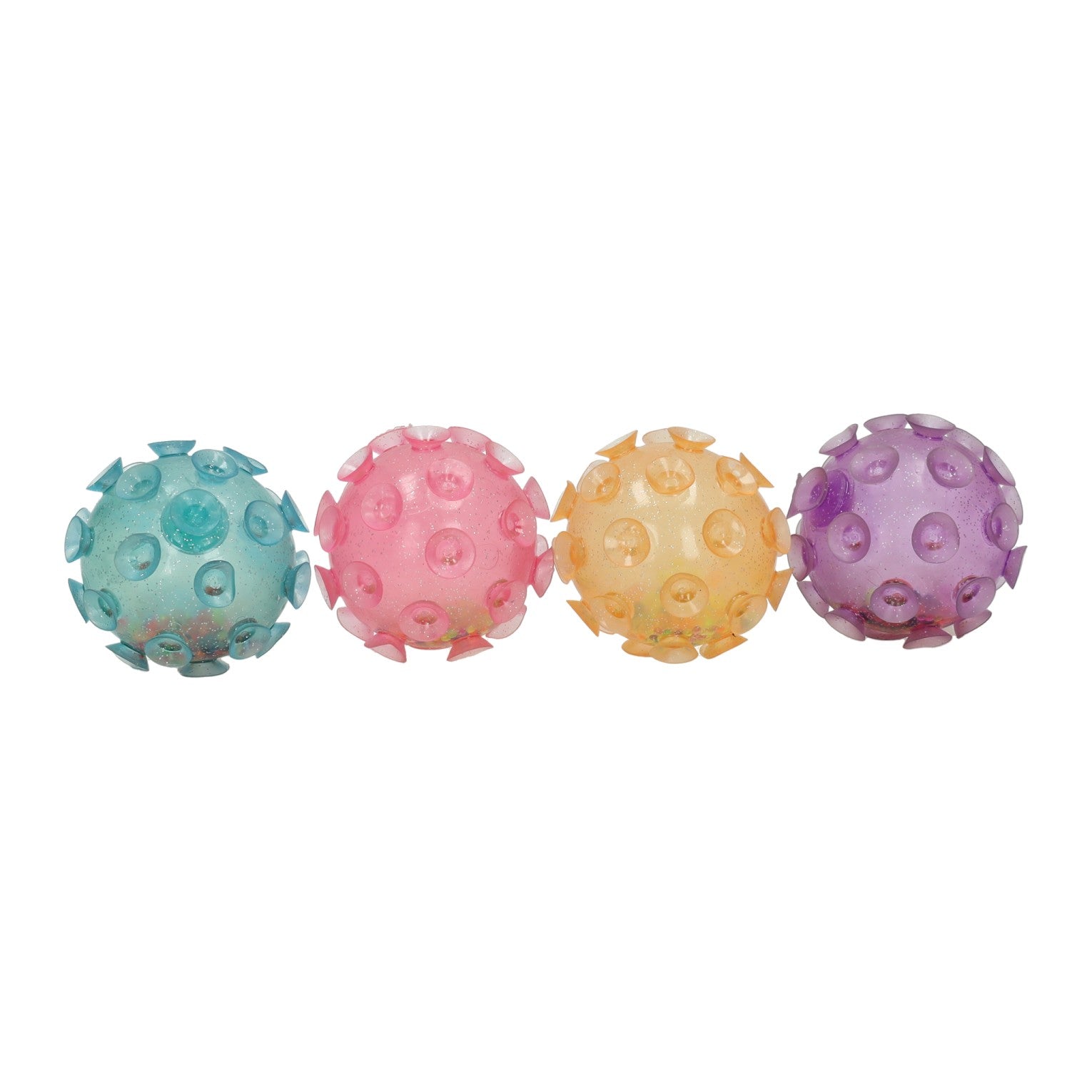Noppen glitter knijpbal met balletjes - 8cm