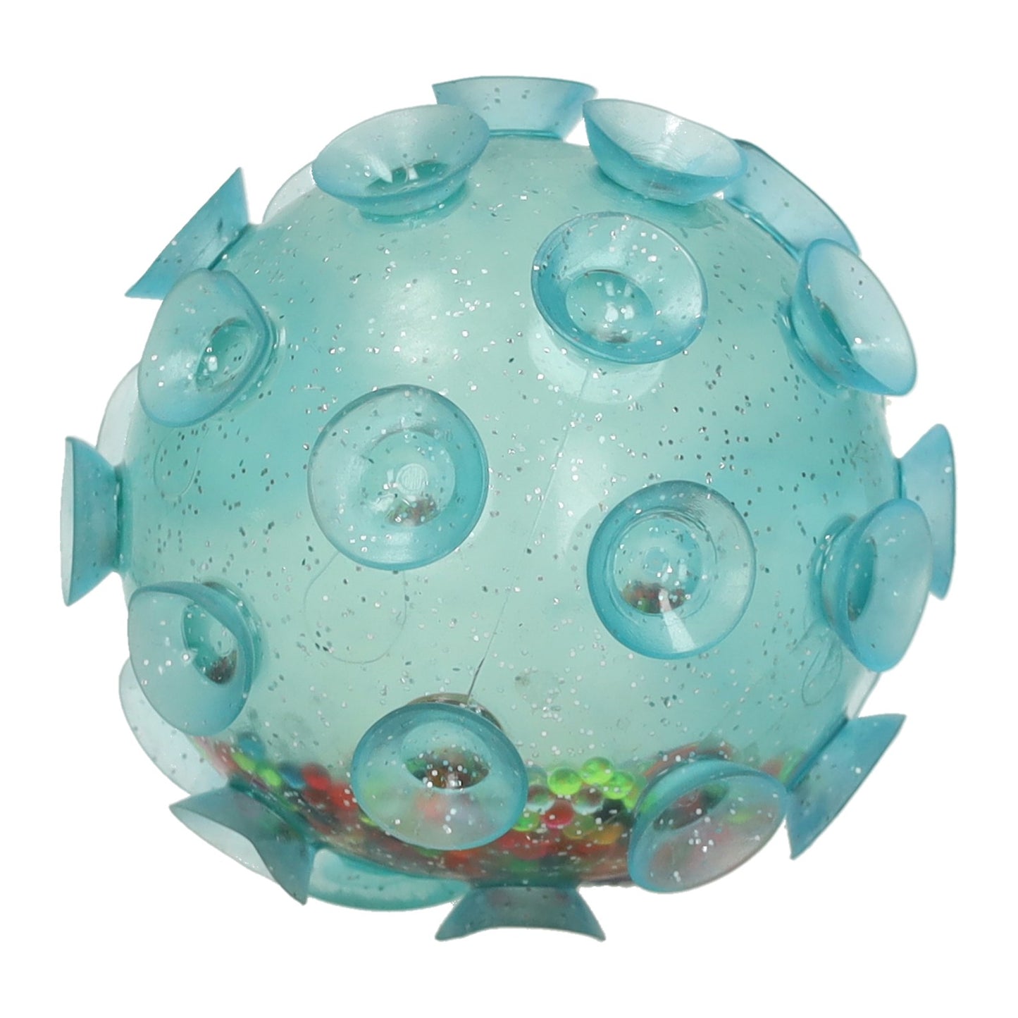 Noppen glitter knijpbal met balletjes - 8cm