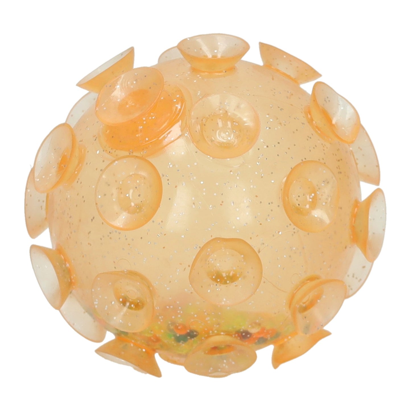 Noppen glitter knijpbal met balletjes - 8cm