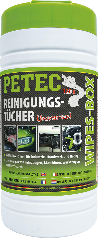 Petec handreinigungstuch wipes-box cleaning cloths box 120 tuecher