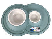 Happy pet Mad about pets voerbak drinkbak volcano dubbel salie groen - afbeelding 1