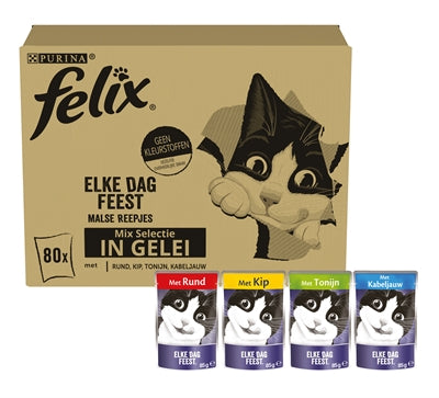 Felix Pouch elke dag feest in gelei tonijn kabeljauw rund kip