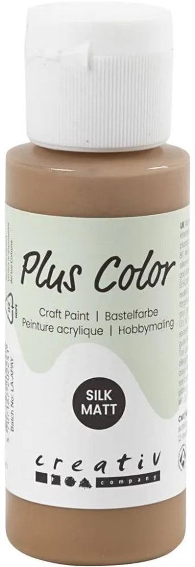 Plus color acrylverf – beige verf – acrylaatverf – acrylic paint – hobbyverf – sneldrogende verf – dekkende verf – waterbasis verf – hoogwaardige decoratie verf – lichtbruin – verf – 60ml