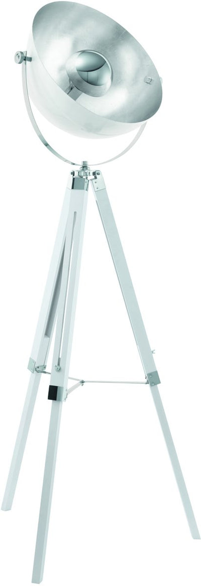 Eglo covaleda vloerlamp - e27 - 164 cm - driepoot - wit zilver
