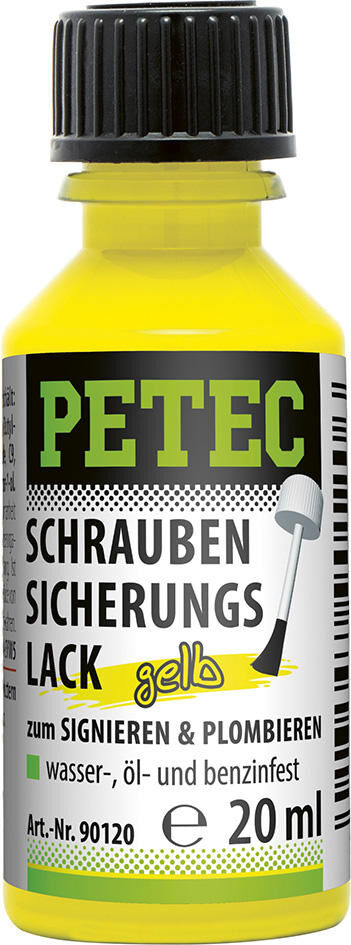 Petec schraubensicherungslack safety varnish yellow 20m