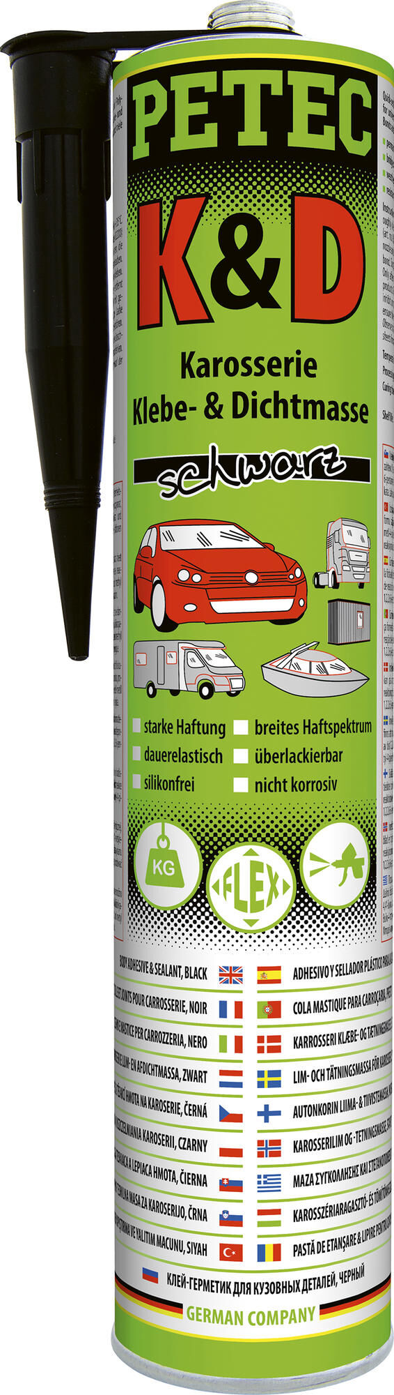 Petec afdichtpasta k d body sealant 310 ml black