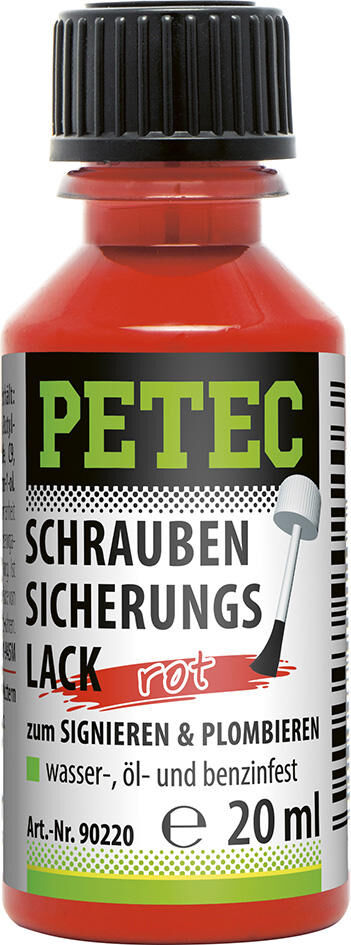 Petec schraubensicherungslack safety varnish red 20ml
