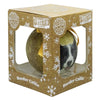 Plenty gifts Kerstbal frosted border collie geel