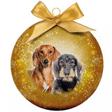 Plenty gifts Kerstbal frosted teckel goud - afbeelding 1
