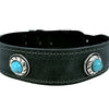 Sazzz Halsband hond boho treasure stone vintage leer antraciet
