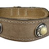 Sazzz Halsband hond boho treasure stone vintage leer beige