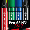 Stabilo pen 68 max arty - viltstift met dikke beitelpunt - set 4 stuks