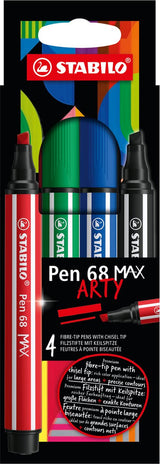 Stabilo pen 68 max arty - viltstift met dikke beitelpunt - set 4 stuks - afbeelding 1