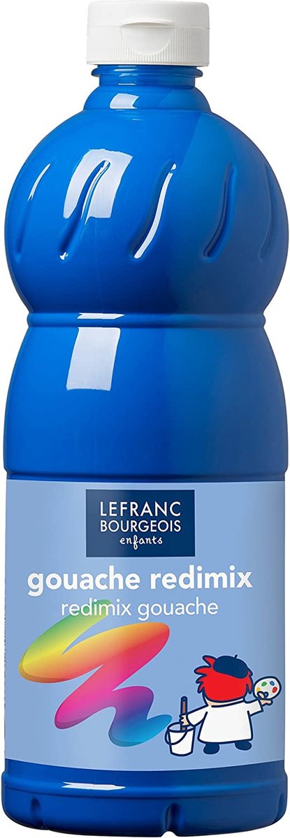 Lefranc bourgeois l b plakkaatverf redimix cyan primary blue 500ml