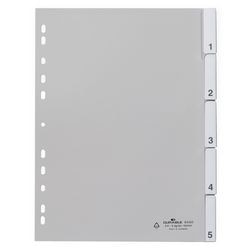 Numerieke tabbladen durable 6440 5 tabs 11 gaten grijs