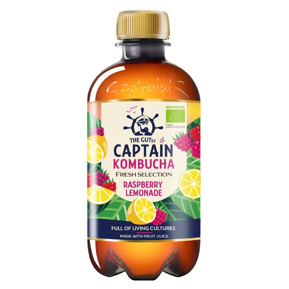 The gutsy captain kombucha fresh raspberry lemonade bio (12x 400ml) (bol)