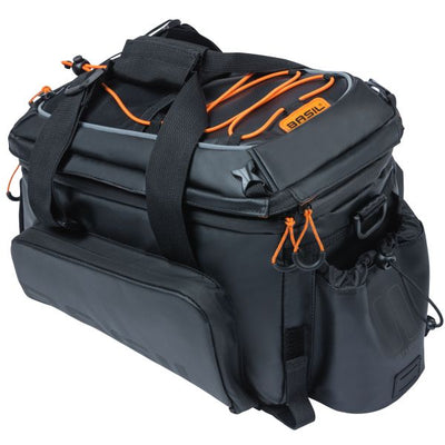 Basil Miles XL Pro bagagedragertas, zwart oranje, waterdicht, 9-36L, geschikt voor elektrische fietsen