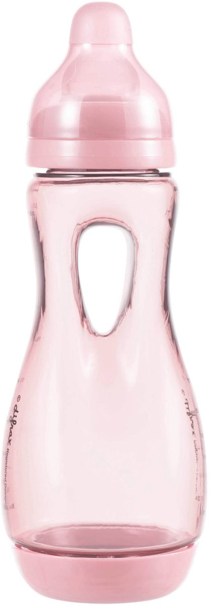 Difrax handgreepfles - 240 ml - roze - anti colic